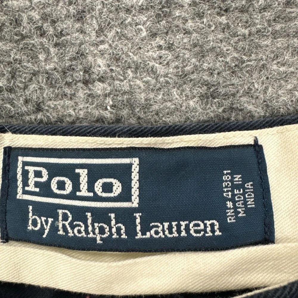 Vintage Polo Ralph Lauren‎ Shorts Mens 35 Blue Crest Embroidered Chino 9 Inseam